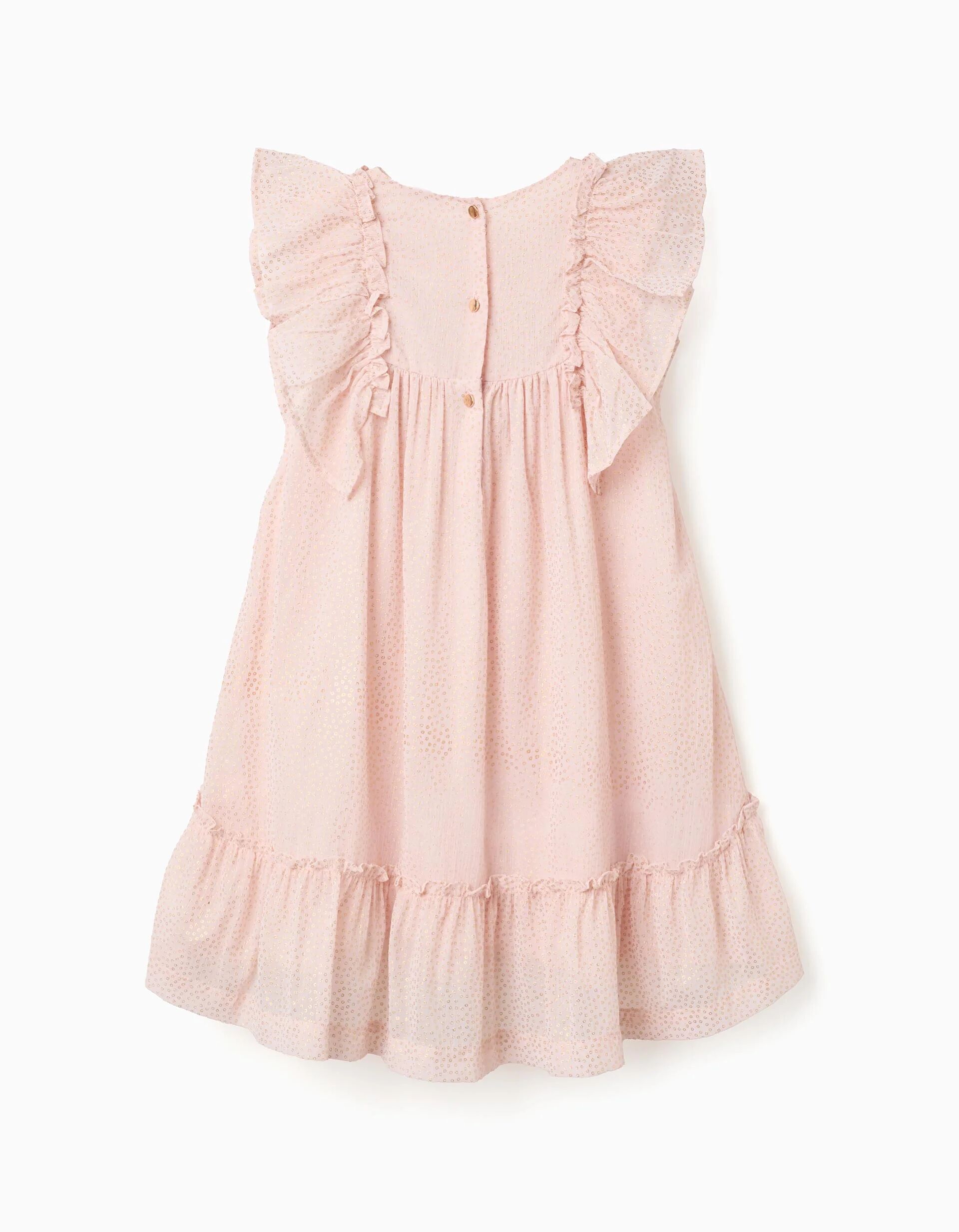 Robe En Crêpe Avec Volants Et Lurex