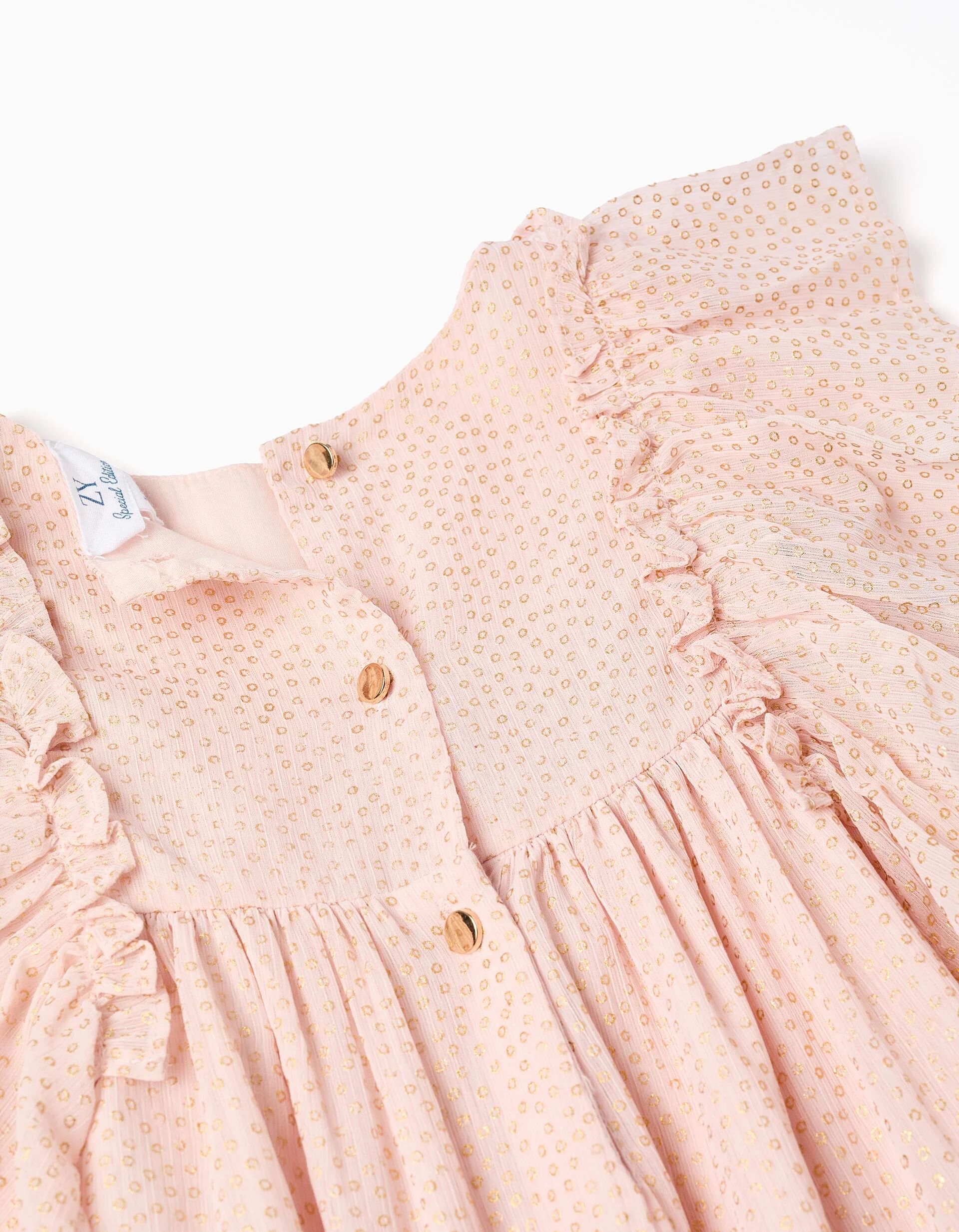 Robe En Crêpe Avec Volants Et Lurex thumbnail 3