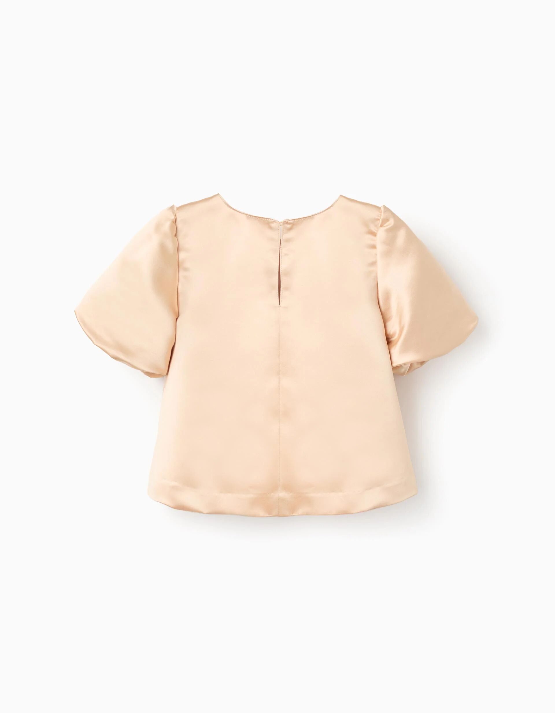 Short Sleeve Satin Blouse With Bow  thumbnail 3