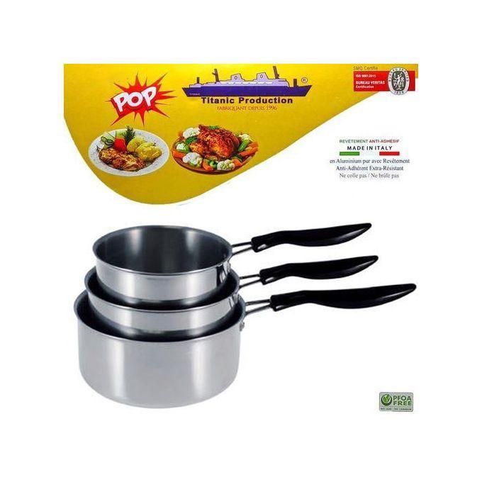  Production Série De 3 Casseroles En Aluminium 12-14-18 Cm