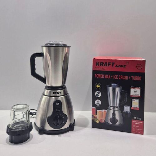 Kraft Line Blender Turbo+ice Crush Bol En Inox 1.5 Litre Power Moteur 1500w Avec Moulin A Café Et Épices Offert