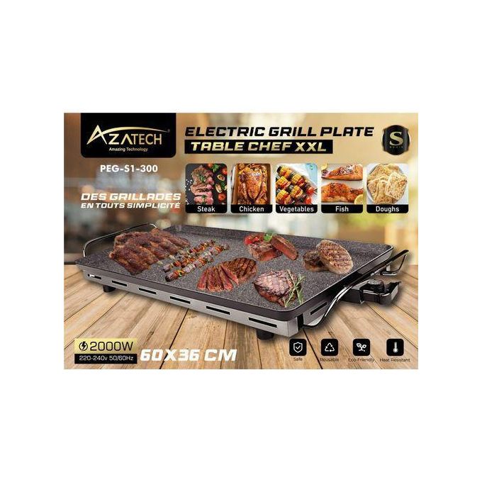 Plaque À Grillade Plancha Barbecue Électrique Granit/acier Inoxydable