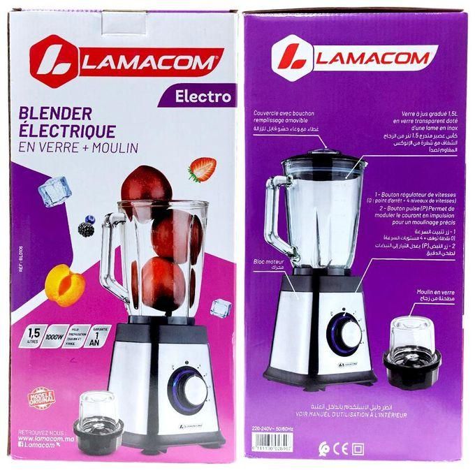 Lamacom Blender Haute Vitesse, 1000w - Original, 4 Vitesses + Fonction Pulse - Mixeur Multifonctionnel, Qualité thumbnail 4