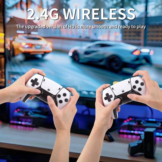 Console De Jeu Vidéo Rétro Sans Fil, Plus De 30 000 Jeux, 23 Émulateurs, Haute Définition 4k Pour Téléviseur Avec Deux Contrôleurs Sans Fil 2,4g thumbnail 3