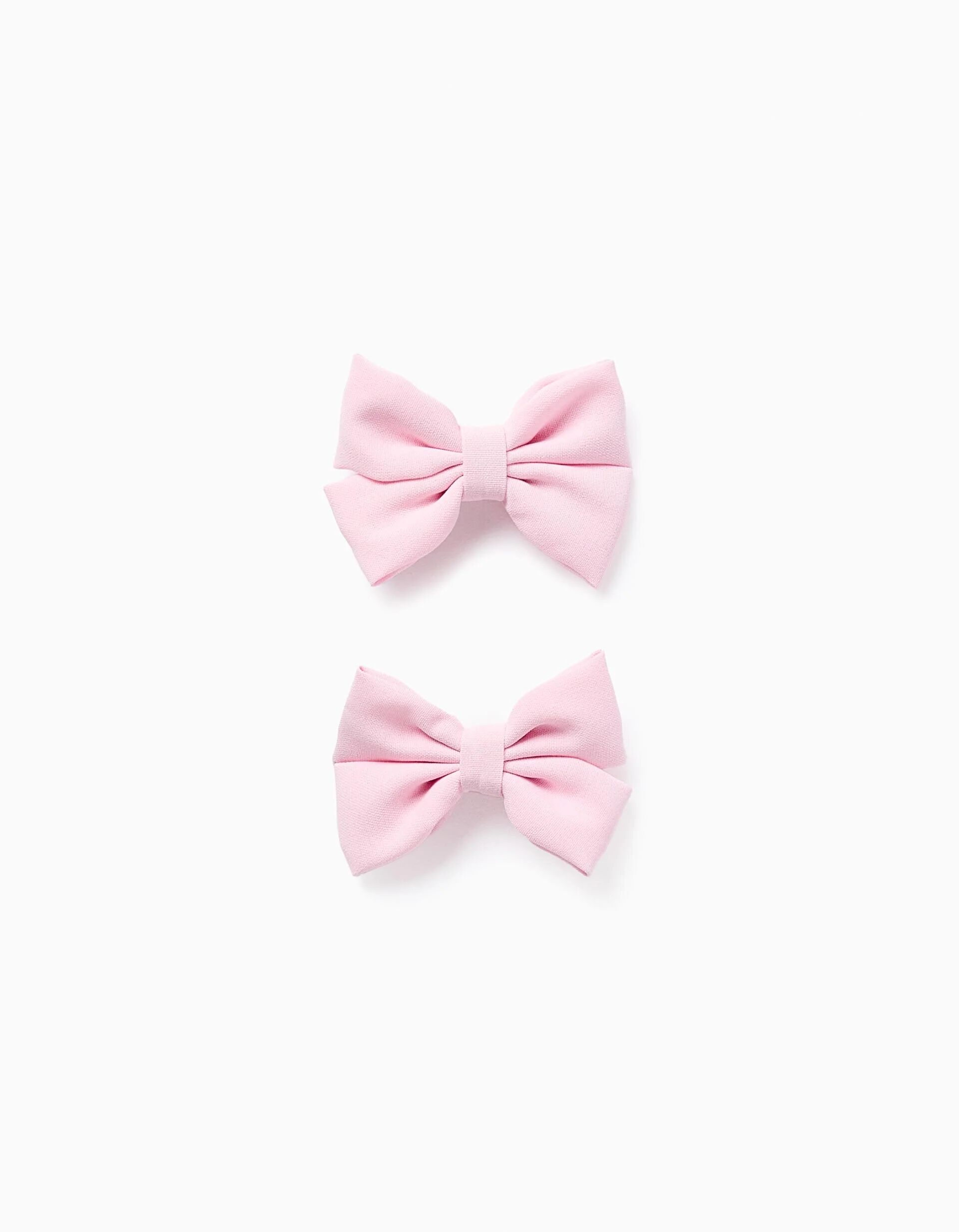 Pack Of 2 Hair Clips With Fabric Bows For Babies And Girls, Pink