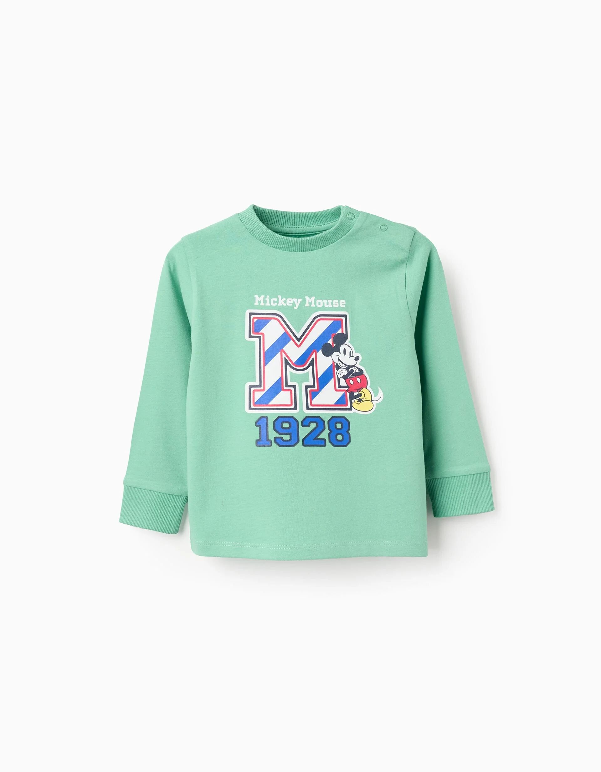 T-shirt À Manches Longues En Coton Pour Bébé Garçon « Mickey », Vert