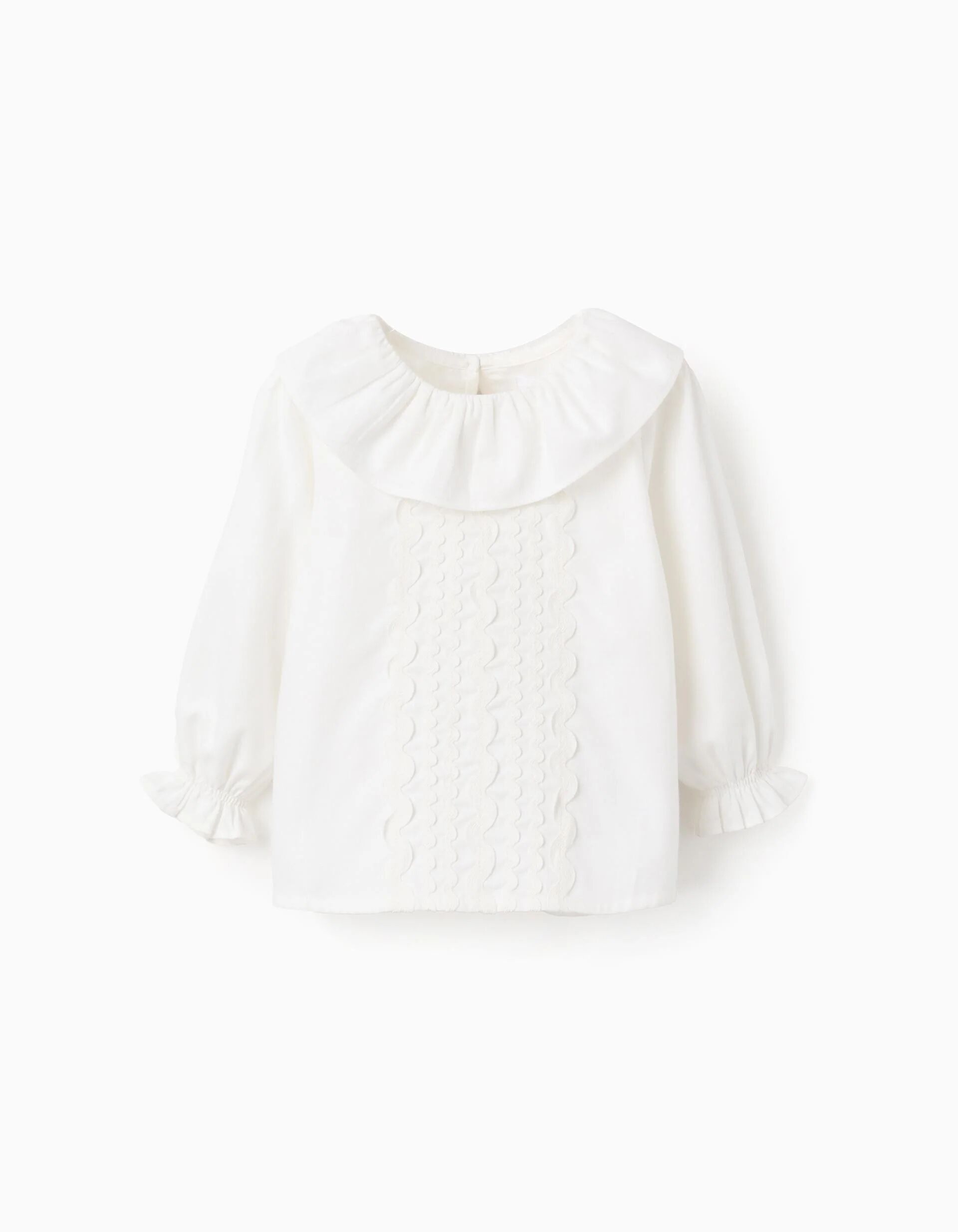 Blouse en coton pour bébé fille, blanche