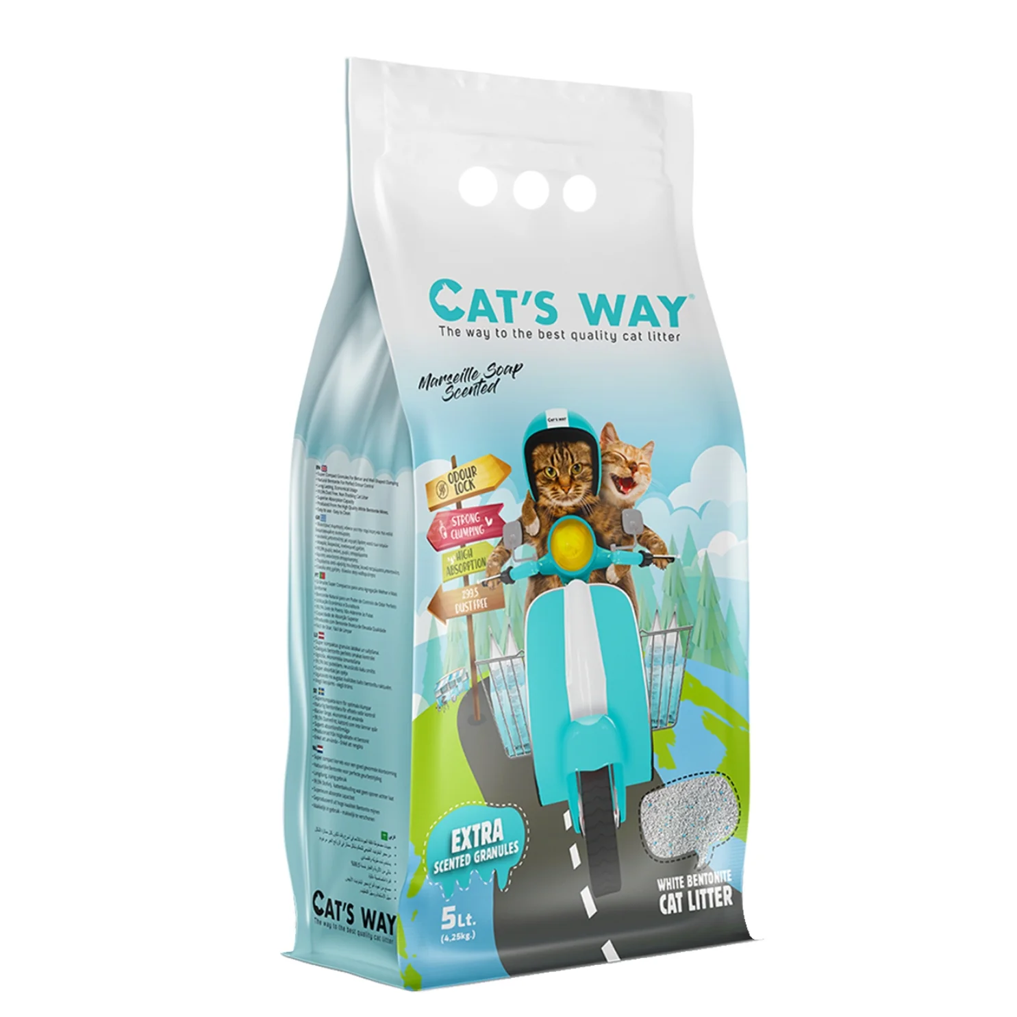 Litière Pour Chat Bentonite Savon De Marseille 5l