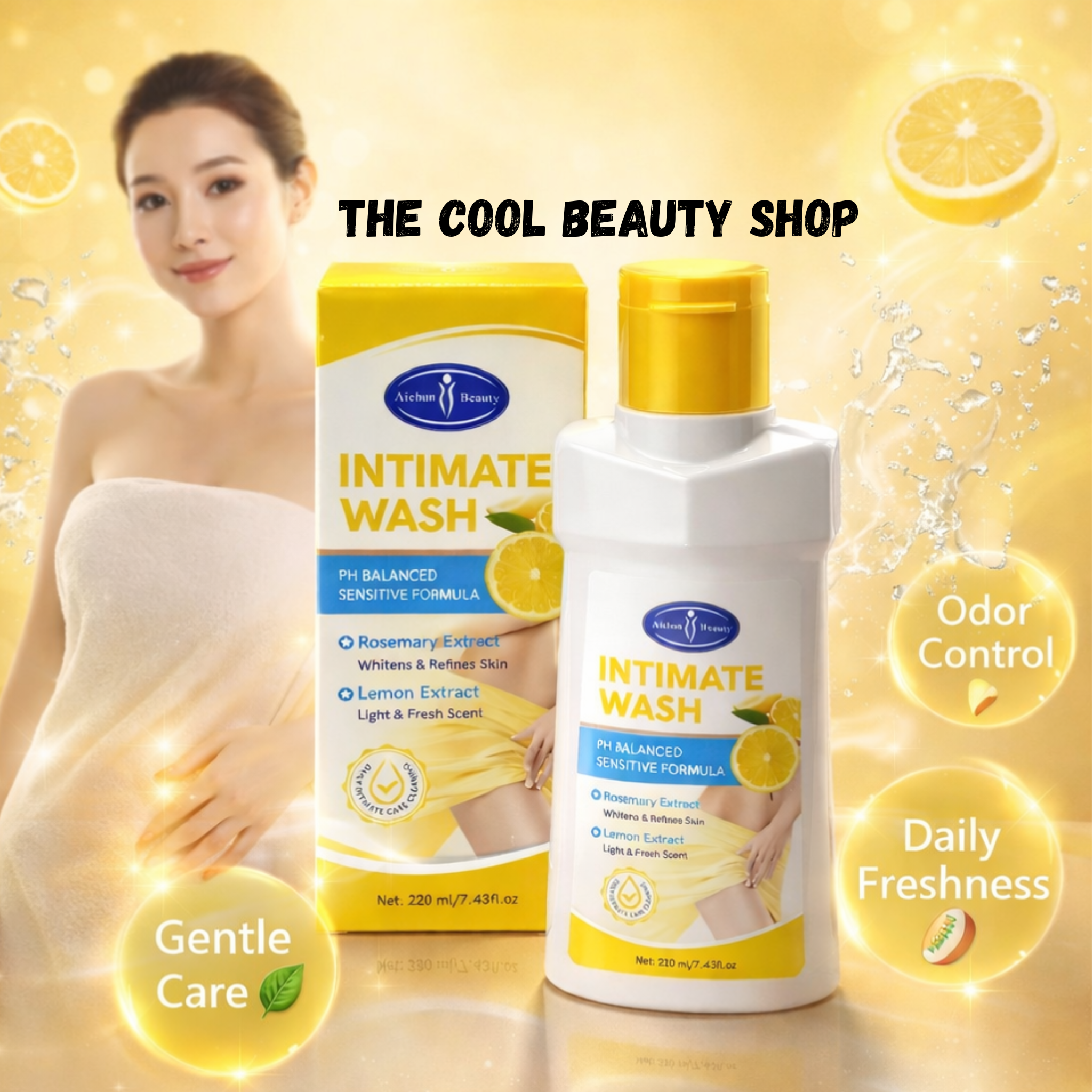 Gel Lavant Intime – Formule Douce Ph Équilibré Au Citron & Romarin