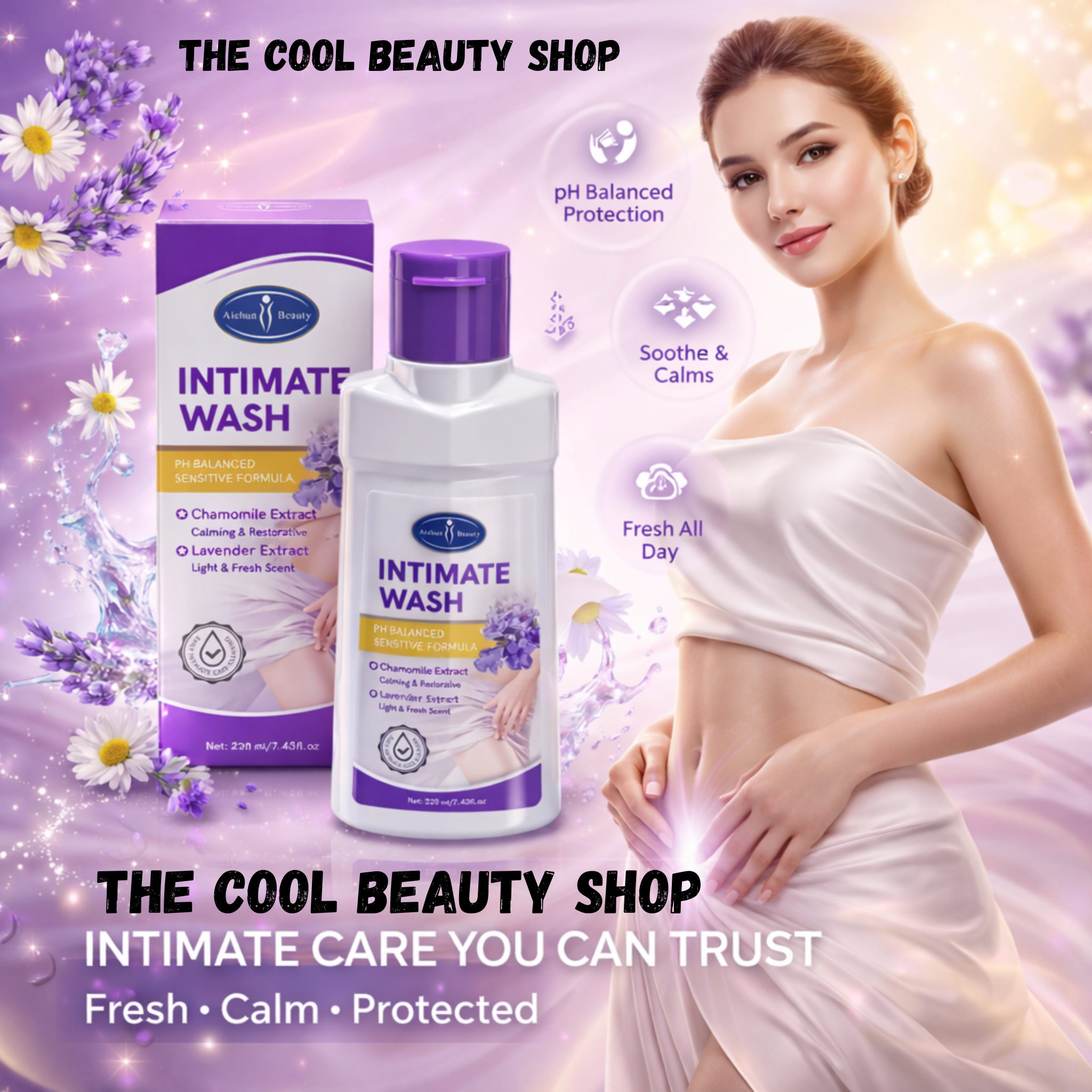 Gel Lavant Intime Ph Équilibré À La Camomille & Lavande – Soin Doux Peaux Sensibles