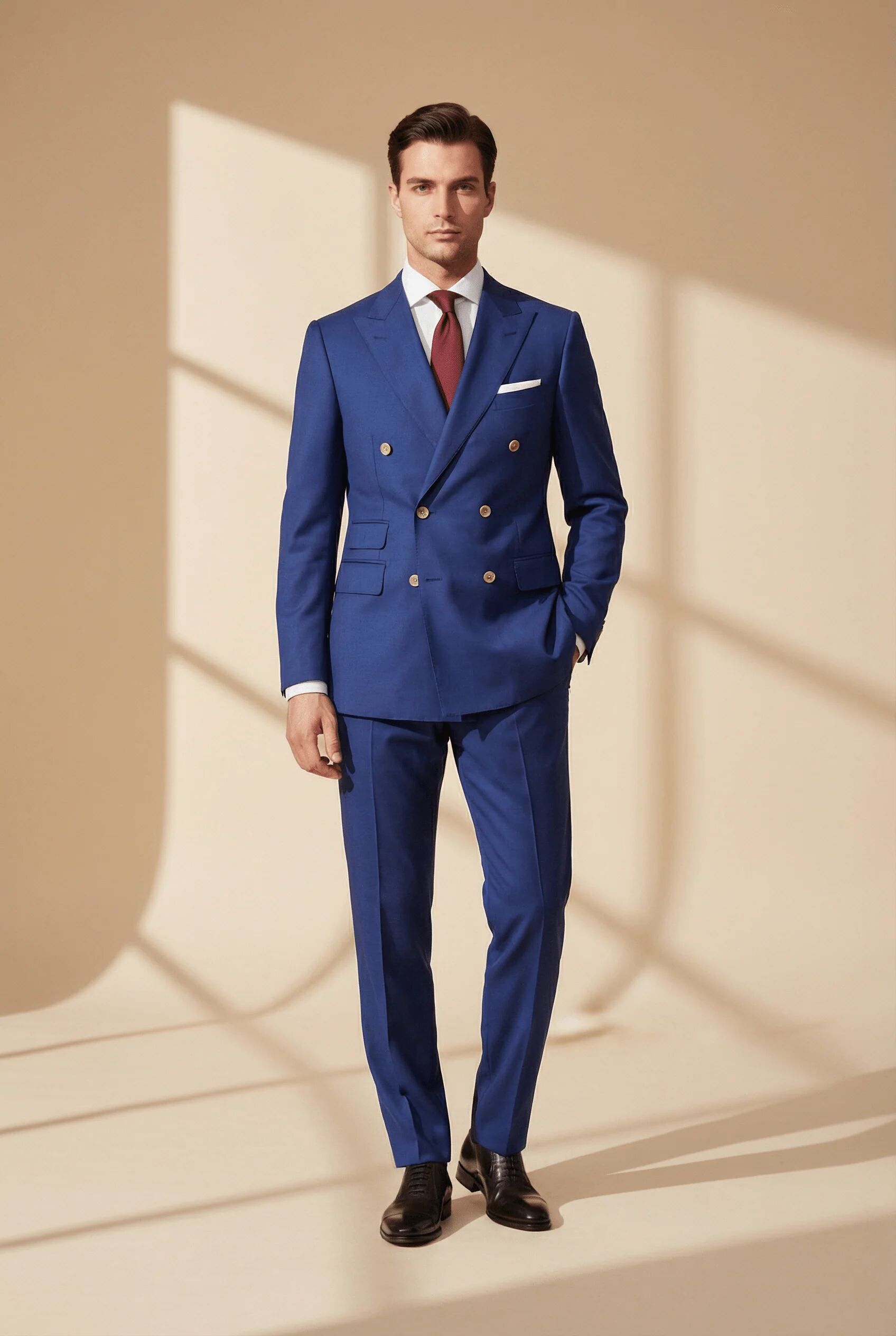 Genova Tailored Double-breasted Blazer – Royal Blue