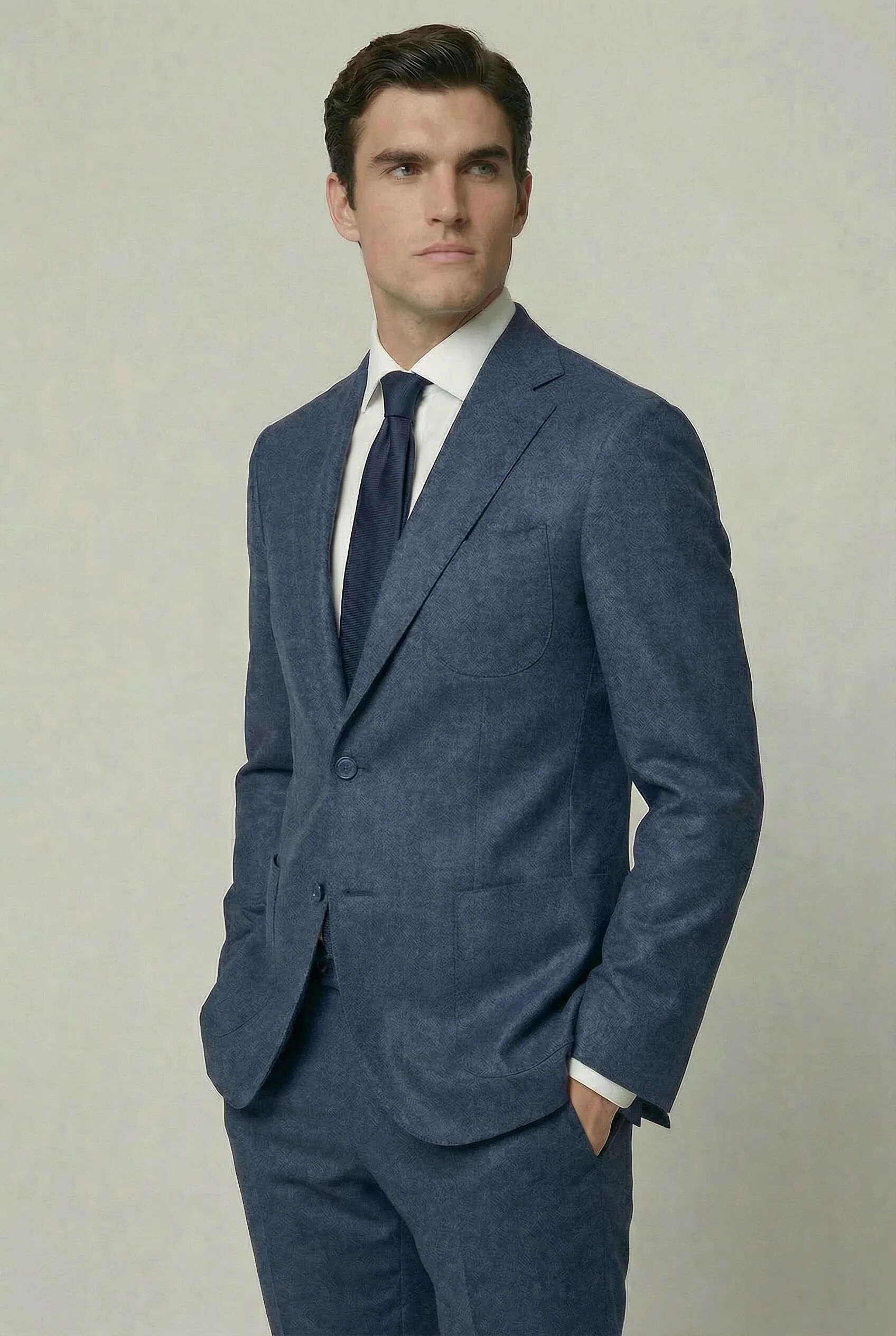 Arezzo Suit – Blue – Zignone Fabric – 96% Wool, 4% Cashmere