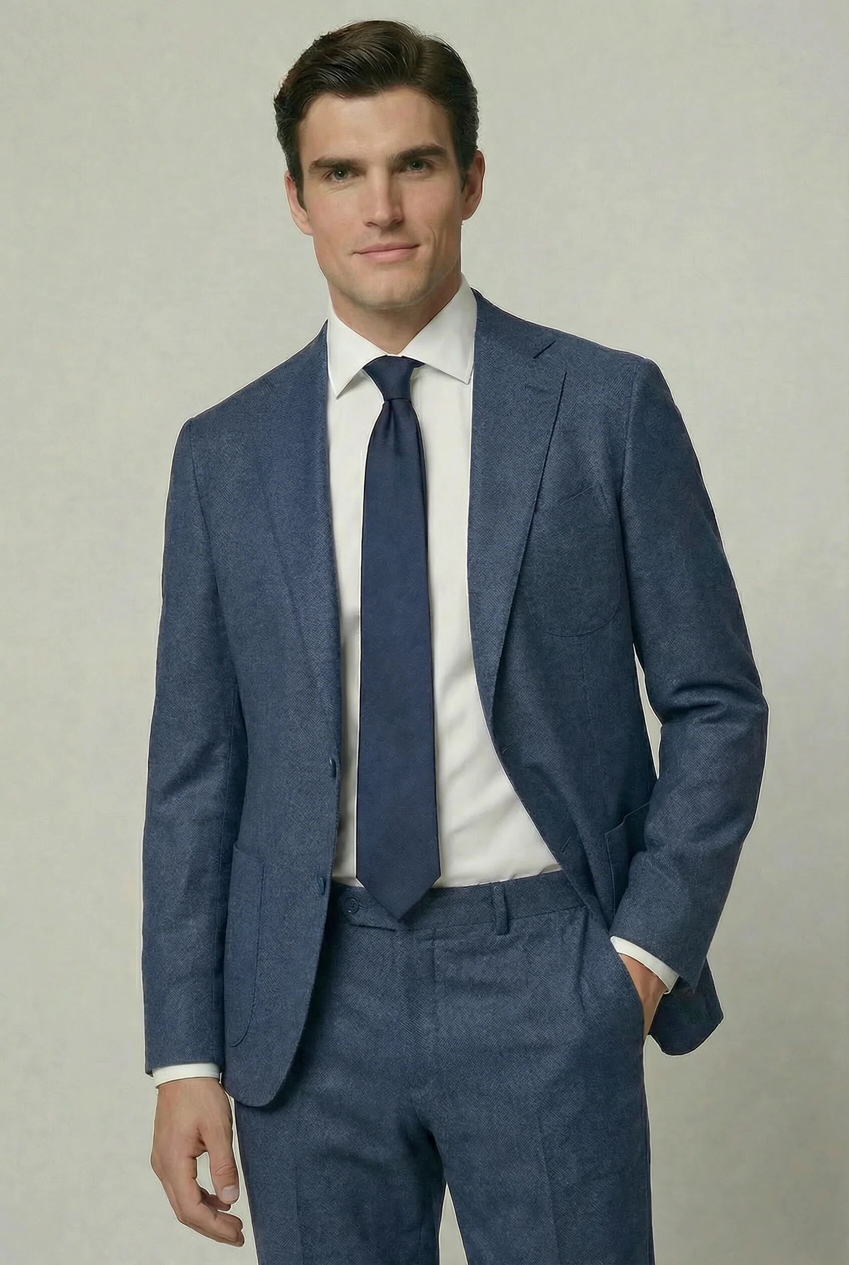 Arezzo Suit – Blue – Zignone Fabric – 96% Wool, 4% Cashmere thumbnail 4