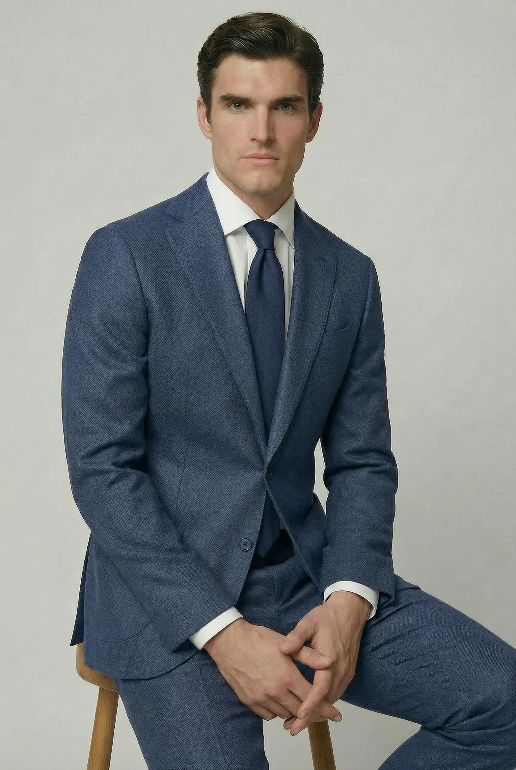 Arezzo Suit – Blue – Zignone Fabric – 96% Wool, 4% Cashmere thumbnail 2