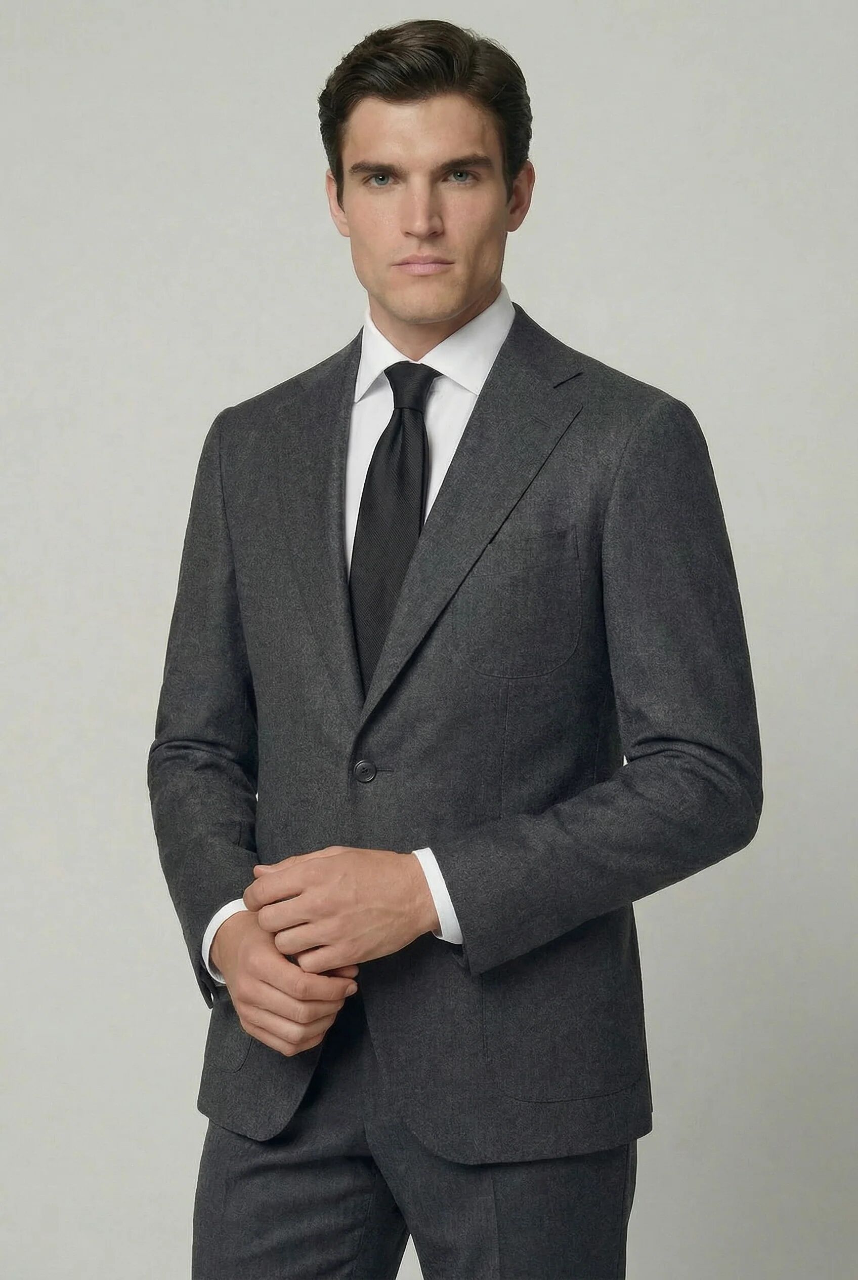 Arezzo Suit – Charcoal Grey – Zignone Fabric – 96% Wool, 4% Cashmere thumbnail 2