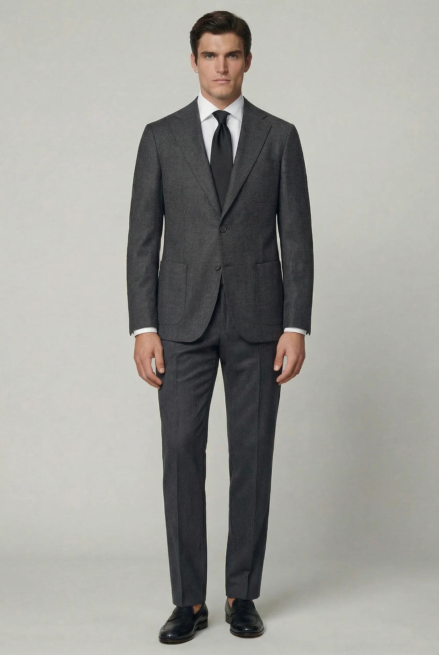 Arezzo Suit – Charcoal Grey – Zignone Fabric – 96% Wool, 4% Cashmere