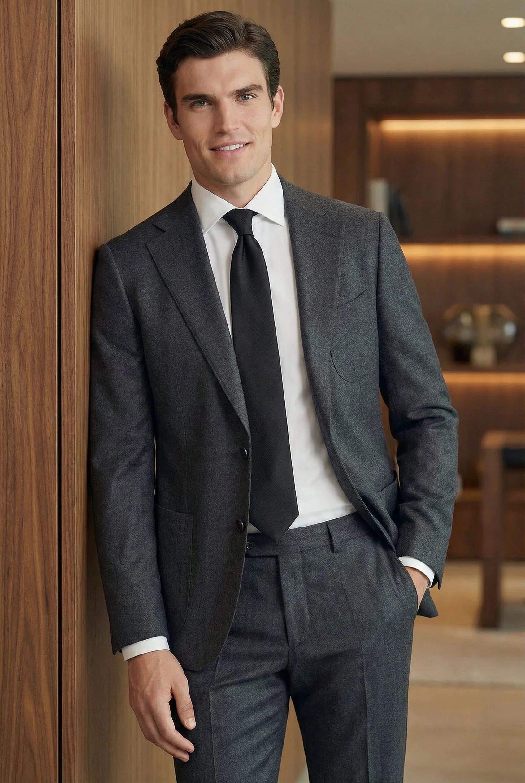 Arezzo Suit – Charcoal Grey – Zignone Fabric – 96% Wool, 4% Cashmere thumbnail 3