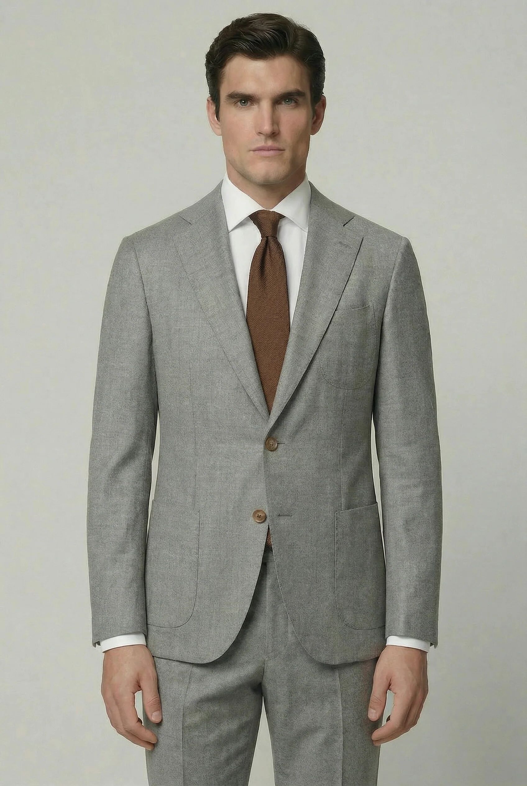 Arezzo Suit – Light Grey – Zignone Fabric – 96% Wool, 4% Cashmere thumbnail 2
