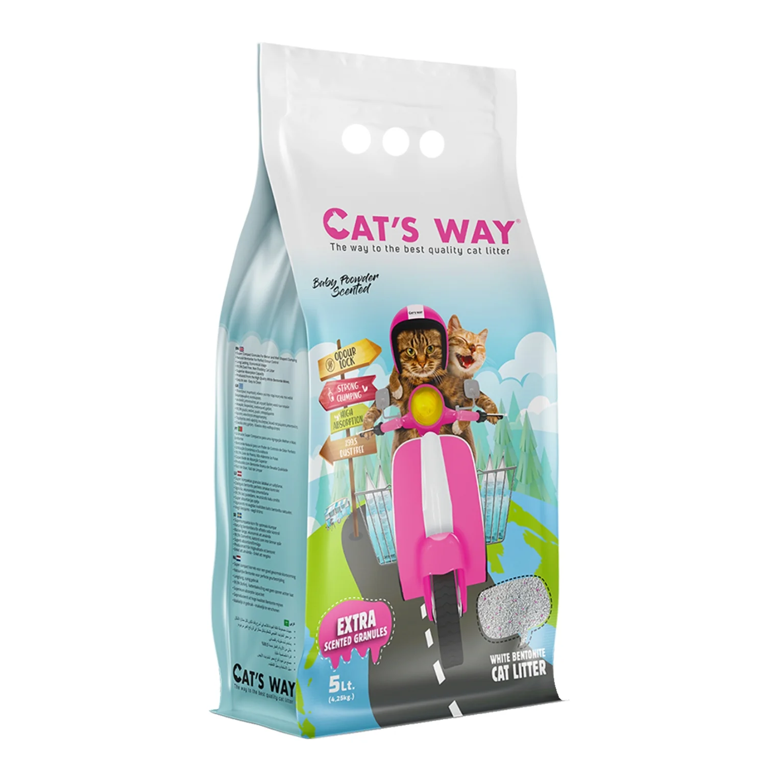 Litière Pour Chat Bentonite Blanche 5l – Parfum Bébé