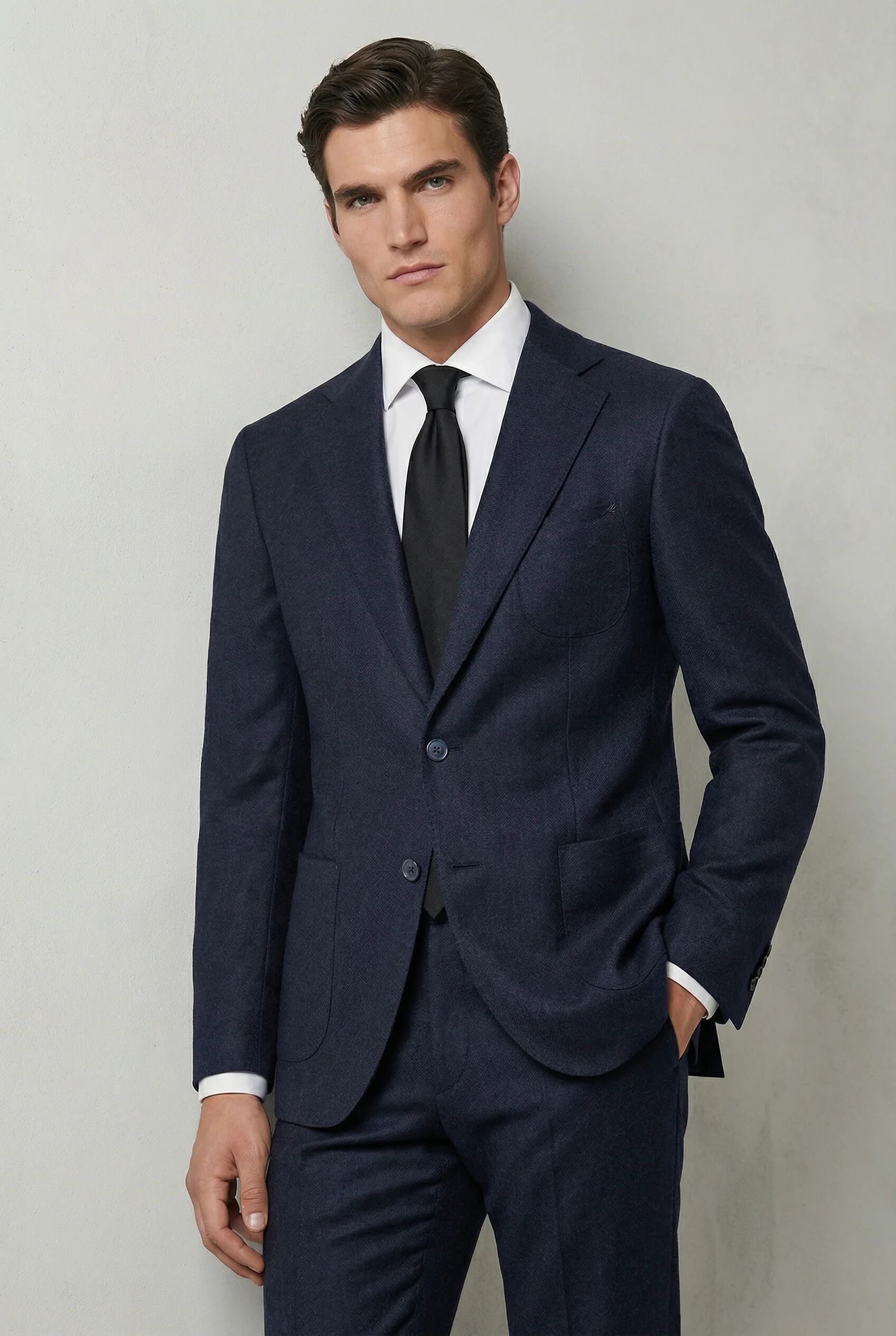 Arezzo Suit – Zignone Fabric – 96% Wool, 4% Cashmere – Navy thumbnail 1