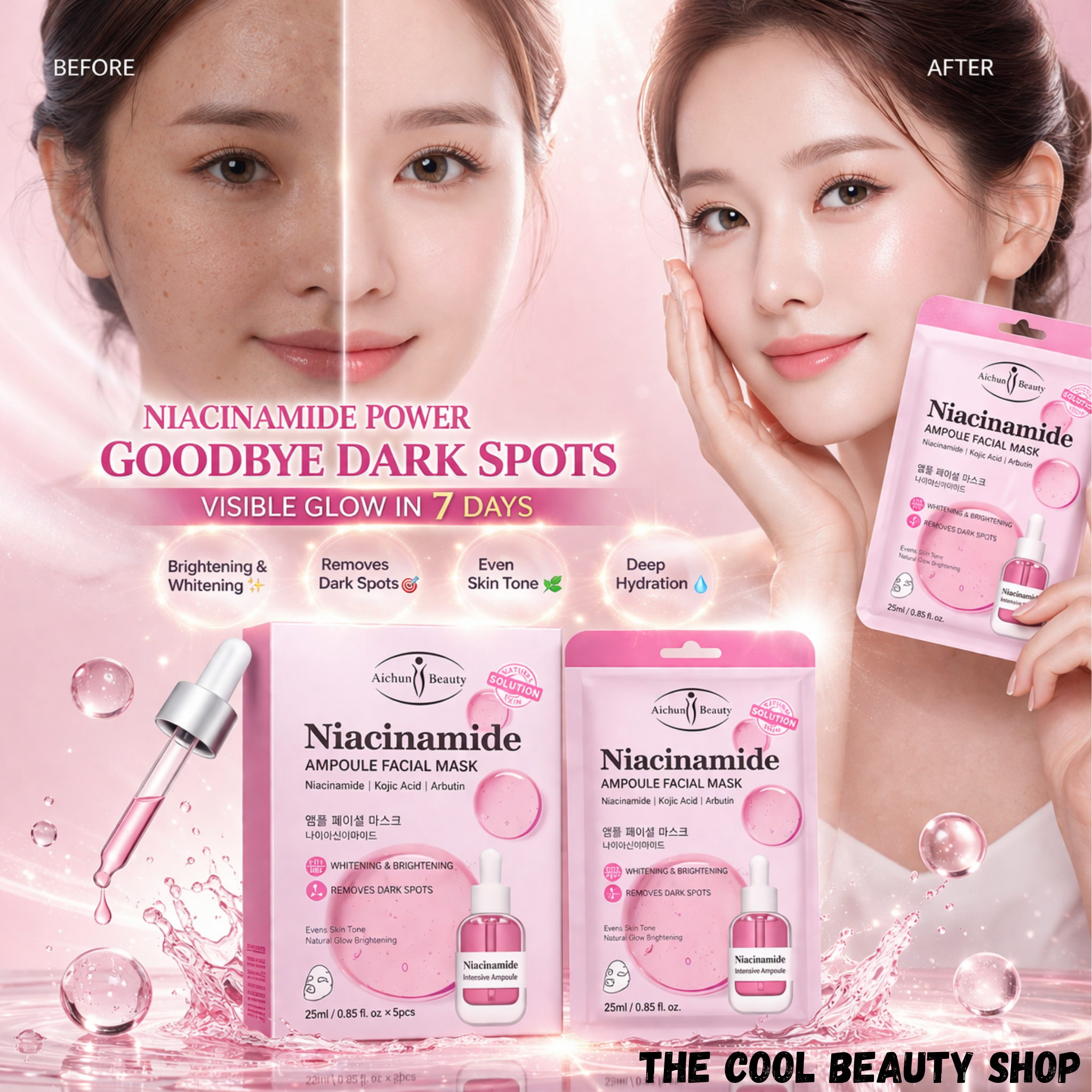 Masque Visage Niacinamide Éclaircissant – Anti Taches & Teint Uniforme