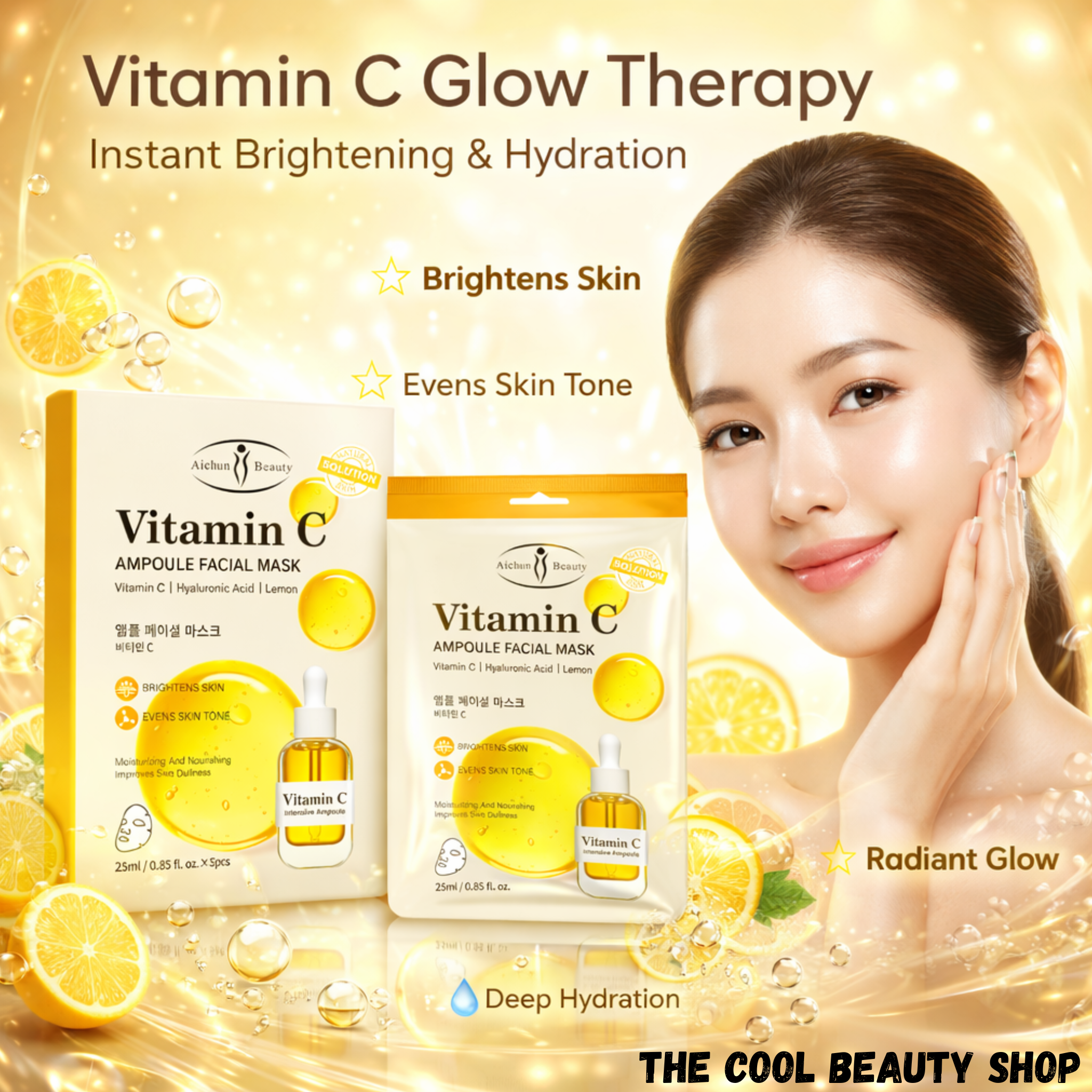 Masque Visage Ampoule À La Vitamine C – Éclat, Hydratation & Teint Uniforme