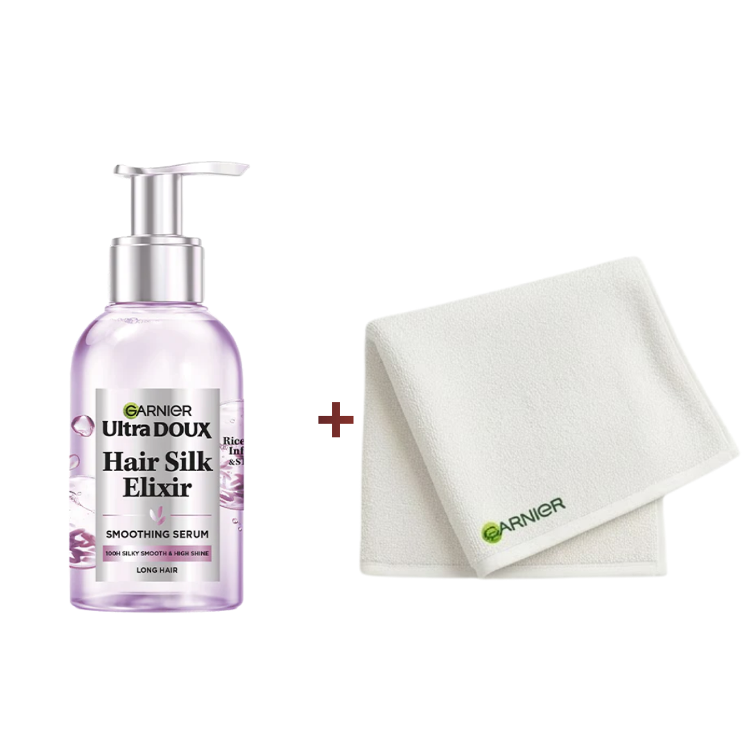 Garnier Ultra Doux Sérum Hair Silk Elixir +serviette Coffret