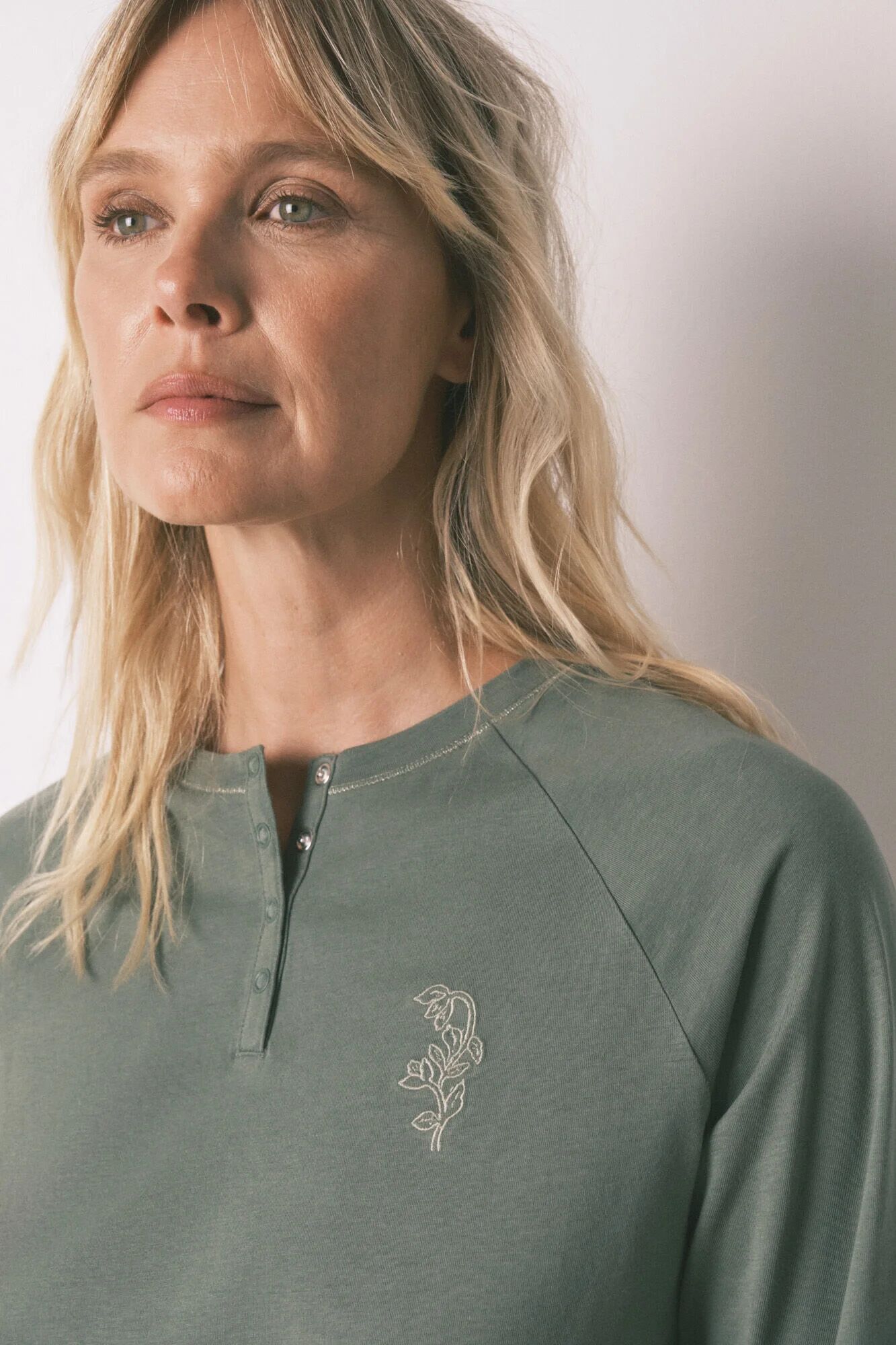 Pyjama Long Avec Pantalon Floral