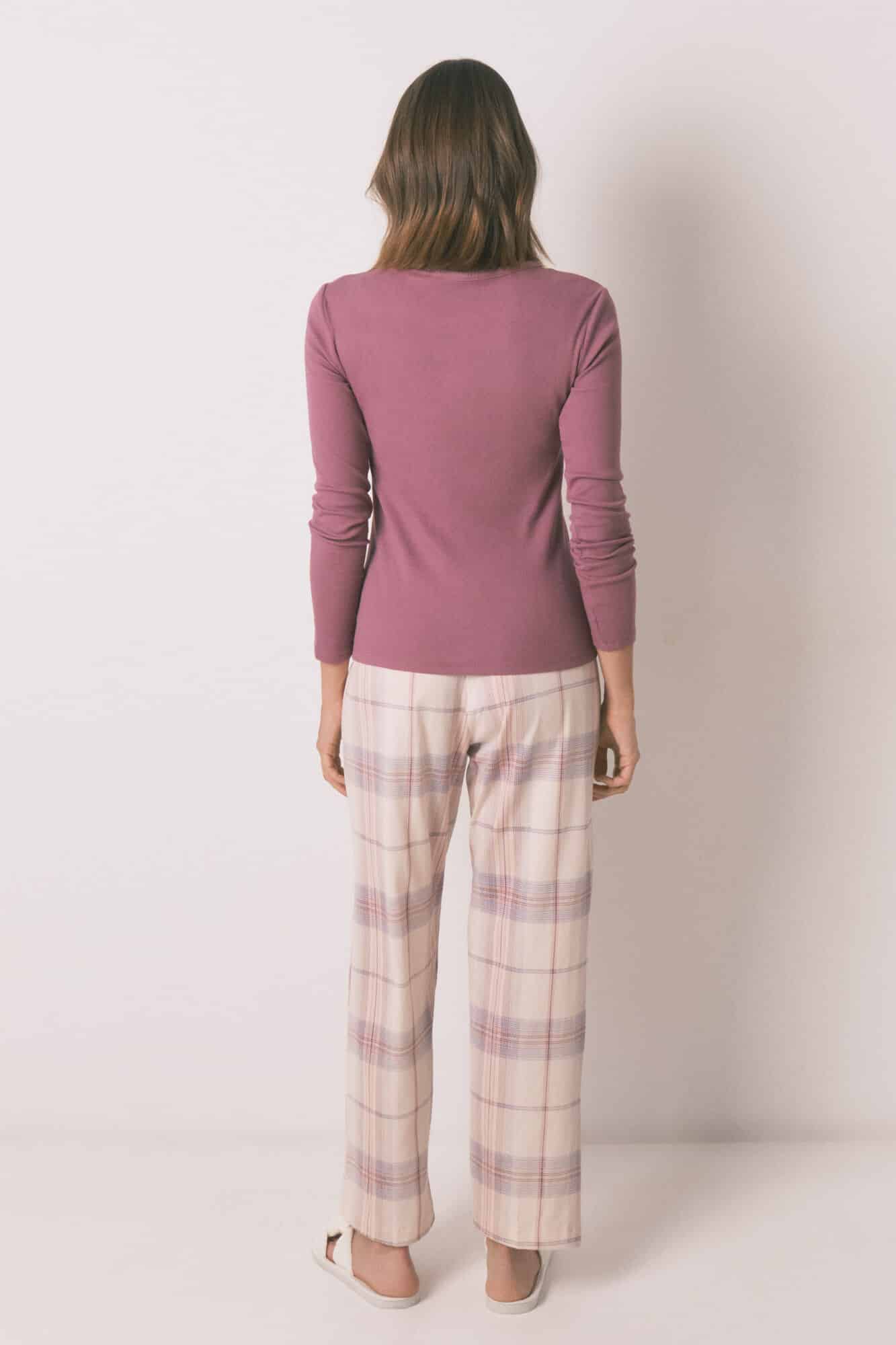 Pyjama Long À Imprimé Carreaux