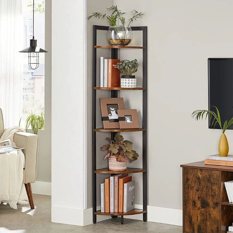 Étagère D'angle 5 Niveaux En Bois