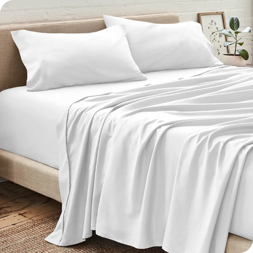 Pack Draps Blanc 1 Place (drap Housse + Drap Plat + 2 Taies D’oreiller)