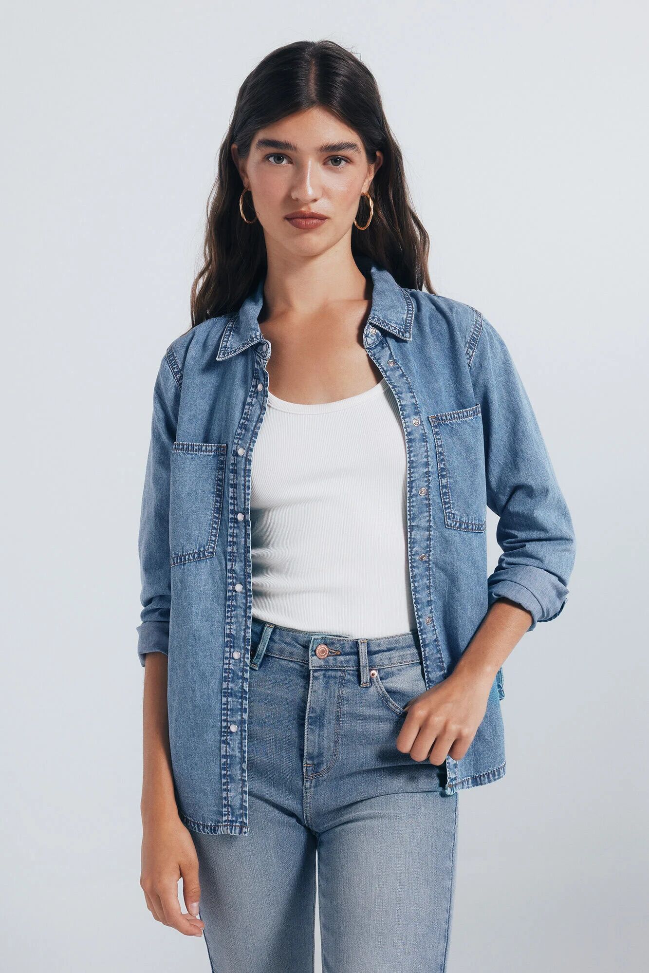 Chemise En Jean Avec Poches