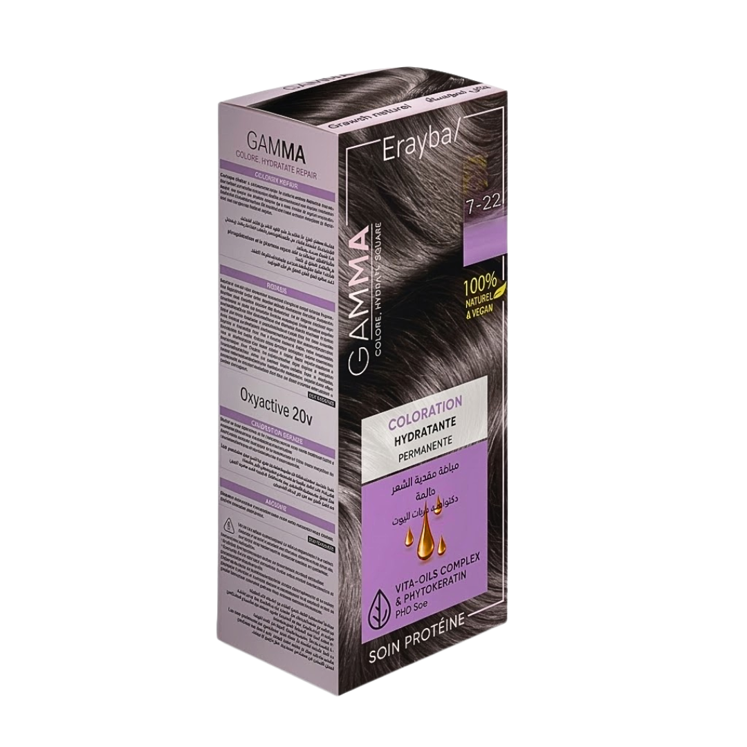 Kit Coloration Permanente 7/22 Blonde Moyen Cendre Perle