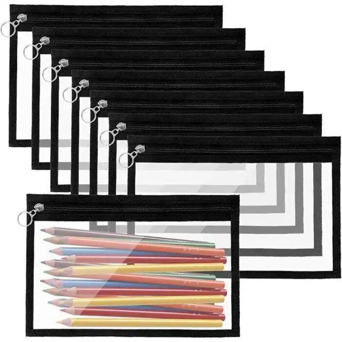 Pochettes Transparentes À Fermeture Éclair - Lot De 8 - Pvc