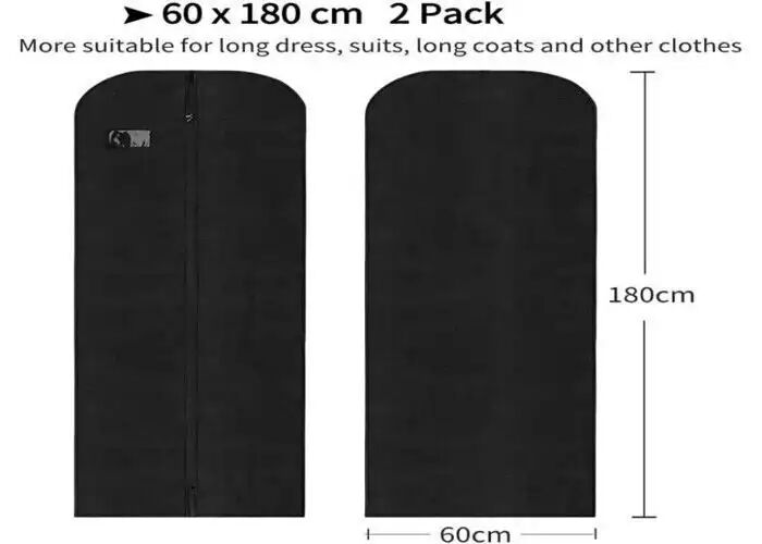 Housses À Vêtements Lavable Anti-poussière Avec Zip (180 X 60 Cm)