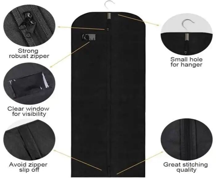 Housses À Vêtements Lavable Anti-poussière Avec Zip (180 X 60 Cm) thumbnail 3