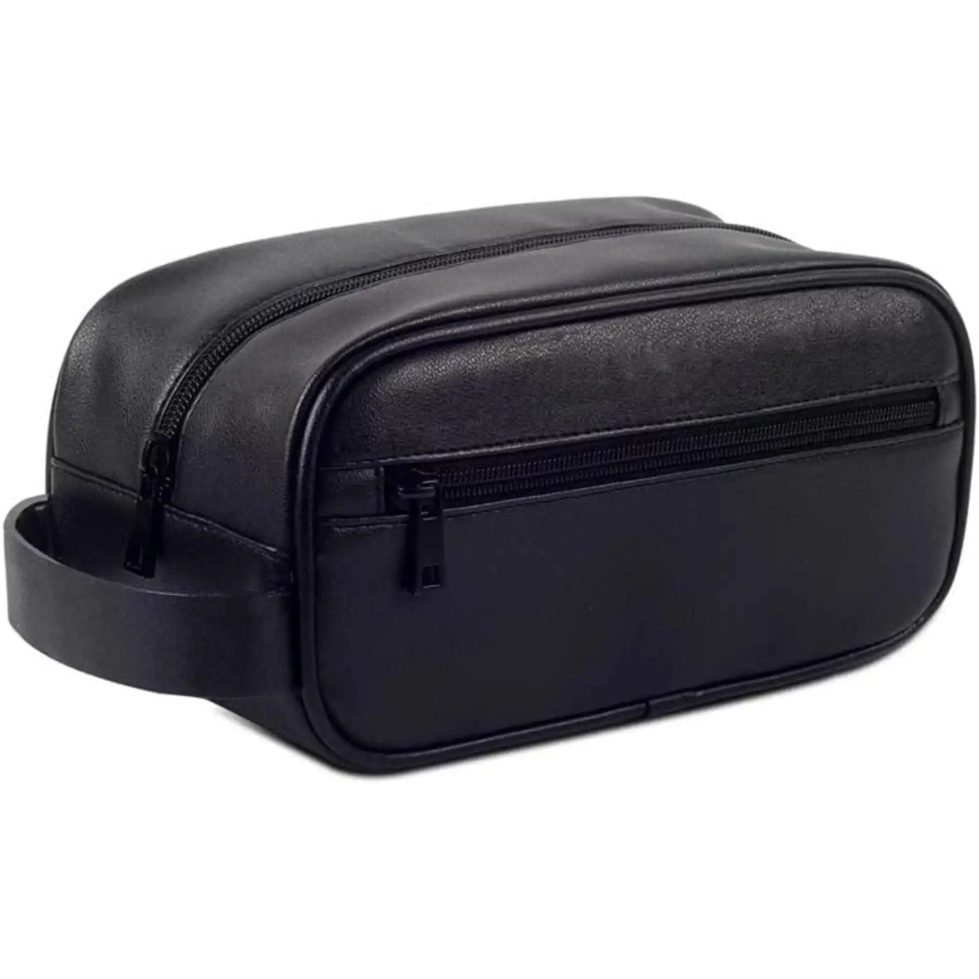 Trousse De Toilette En Cuir Synthétique – Multi-compartiments – Imperméable – 23,5 × 11,5 × 10,5 Cm