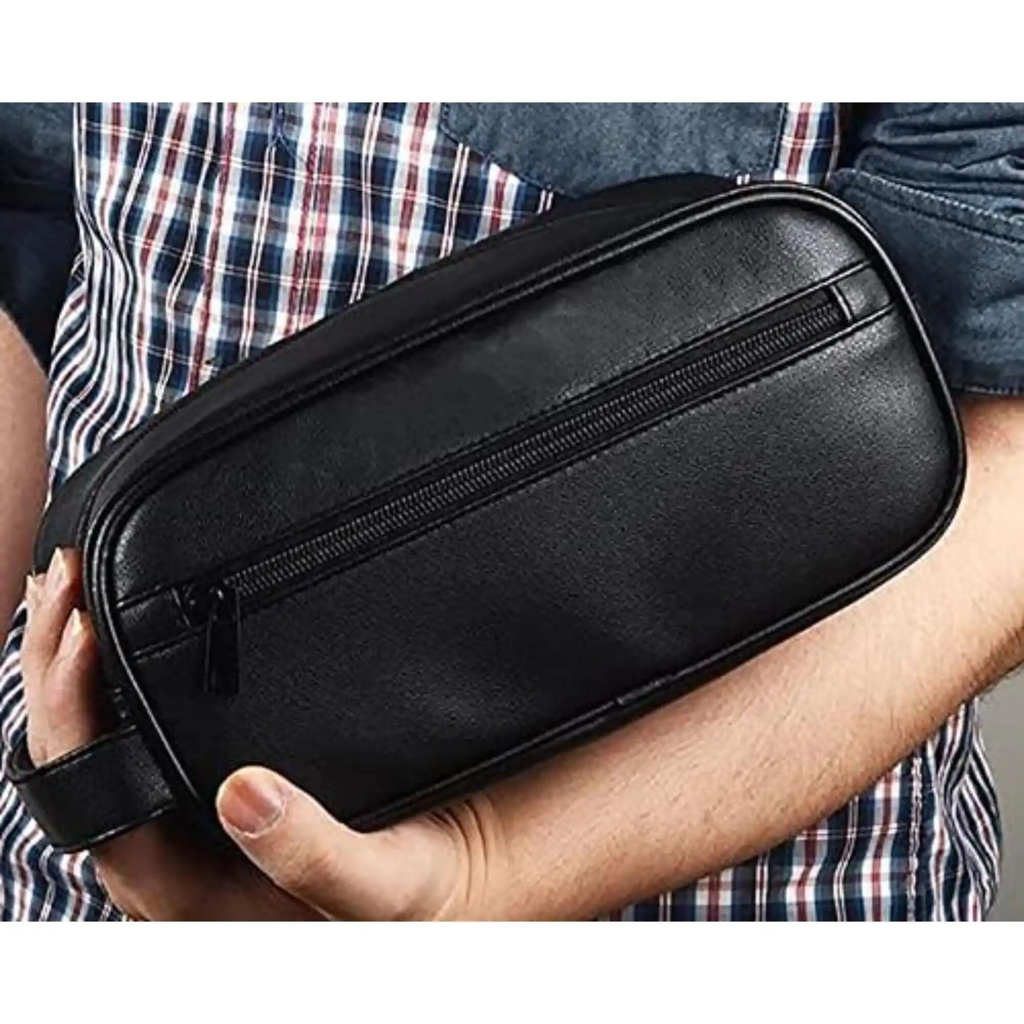 Trousse De Toilette En Cuir Synthétique – Multi-compartiments – Imperméable – 23,5 × 11,5 × 10,5 Cm thumbnail 3