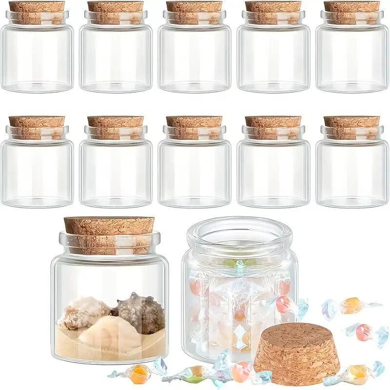 12 Flacons En Verre Avec Bouchons En Liège