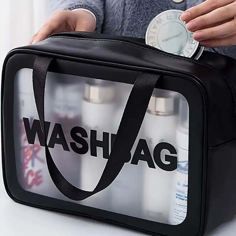 Lot De 3 Trousses De Toilette Transparentes Imperméables – Set De Voyage thumbnail 3