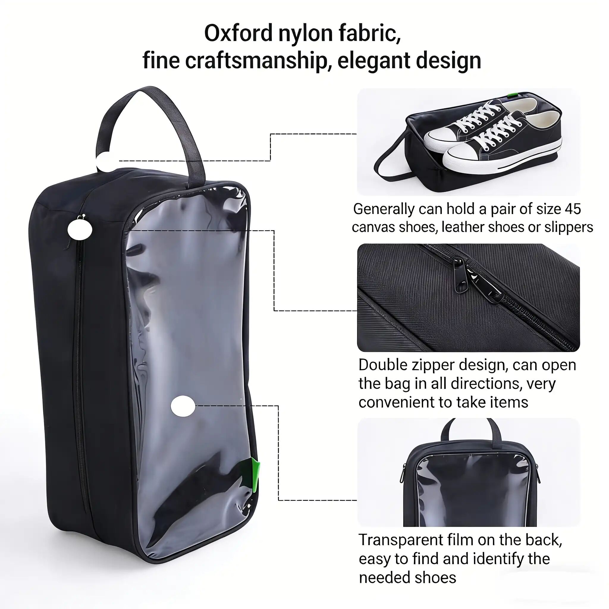 Sac De Voyage Pour Chaussures Avec Fenêtre Transparente - Étanche & Antipoussière
