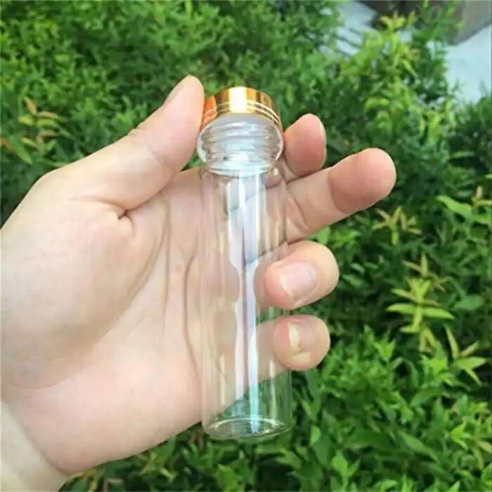 12 Bocaux En Verre Vides Avec Bouchons À Vis En Aluminium Doré thumbnail 3