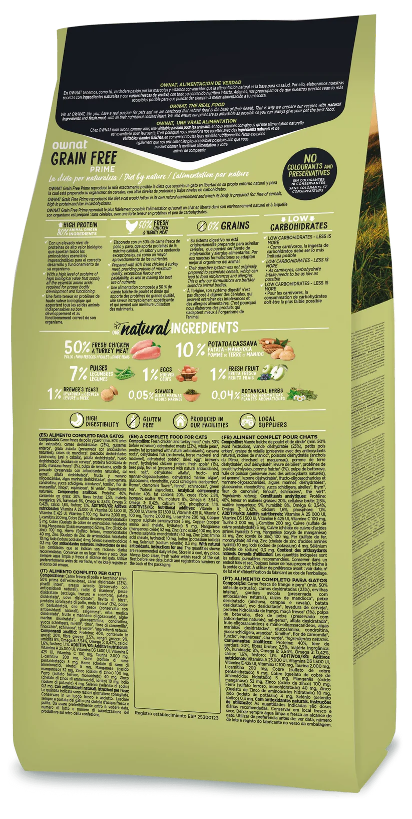 Ownat Grain Free Prime Aliment Sec Pour Chat Adult 8 Kg thumbnail 3