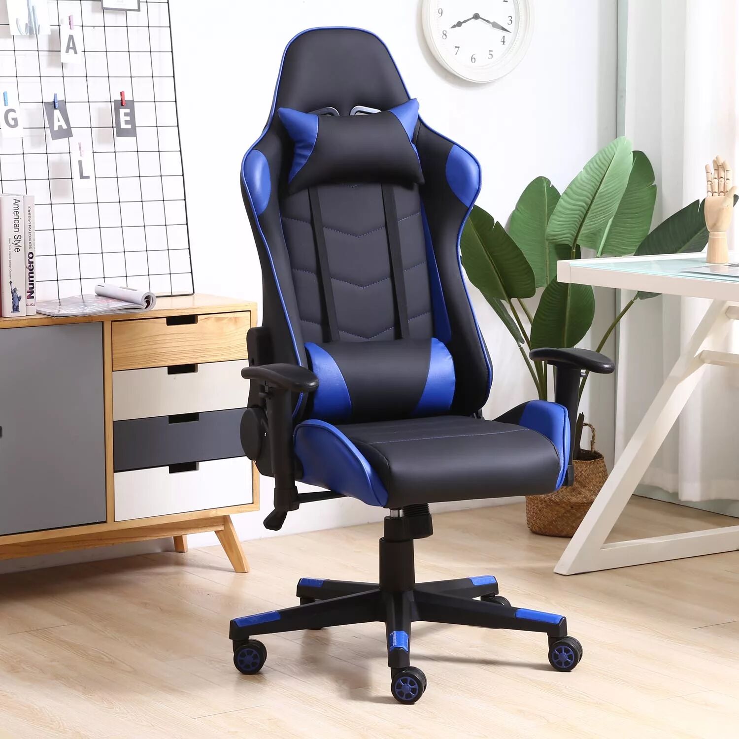 Gaming Fauteuil De Bureau - Bleu / Noir