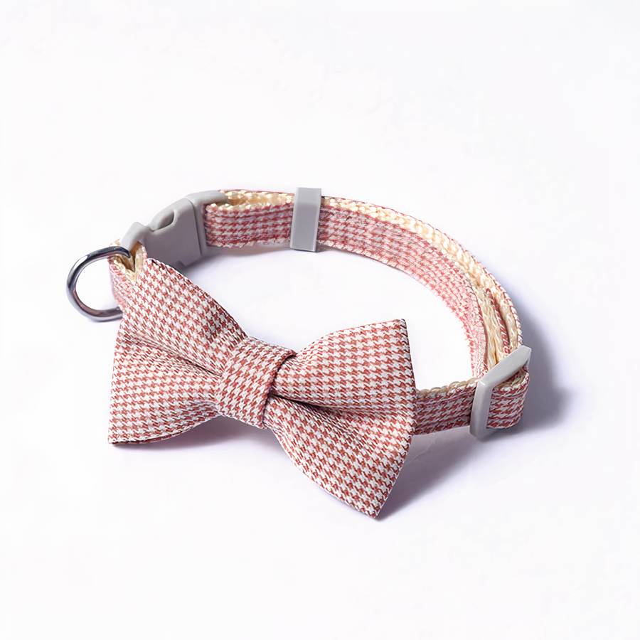 Collier Pour Chat À Nœud Papillon À Carreaux Avec Boucle De Sécurité