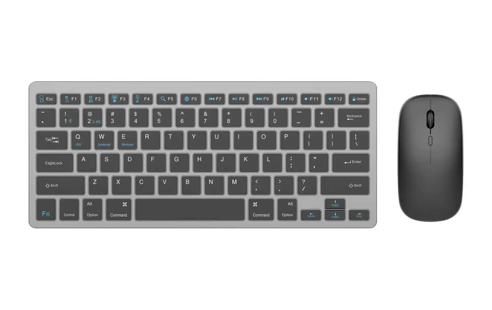 Pack Clavier Et Souris Sans Fil Bluetooth 2.4g Qwerty Bt78 Silencieux Pour Pc Et Mac thumbnail 4