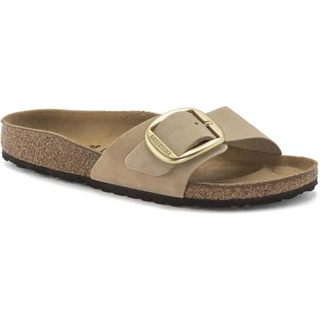 Madrid Big Buckle Nubuck Leather Sandcastle Narrow