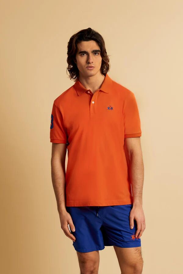 Polo En Piqué Stretch Avec Numéro Sur La Manche – Ray