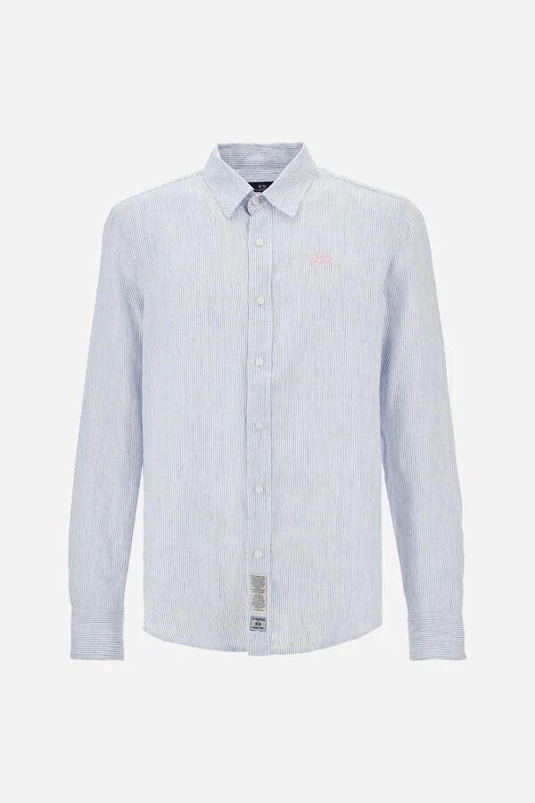 Chemise Lin Rayée Manches Longues - Taron