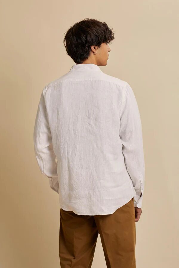 Chemise Lin Rayée Manches Longues - Taron thumbnail 3